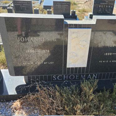 SCHOEMAN Johannes G. 1900-1976 & Anna M.W. SMITH 1899-1977