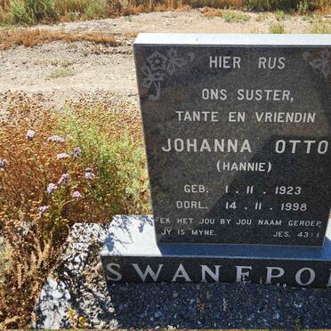 SWANEPOEL Johanna Otto 1923-1998