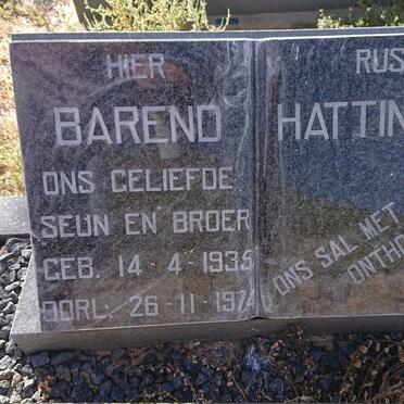 HATTINGH Barend 1935-1974