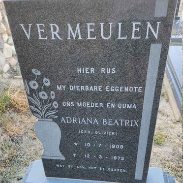VERMEULEN Adriana Beatrix nee OLIVIER 1909-1975