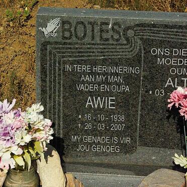 BOTES Awie 1938-2007 & Alta 1941-