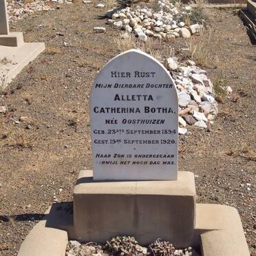 BOTHA Aletta Catherina nee OOSTHUIZEN 1894-1920