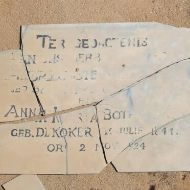 BOTES Andries S. &amp; Anna Maria DE KOKER 1844-1924