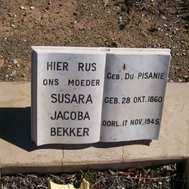 BEKKER Susara Jacoba nee DU PISANIE 1860-1945