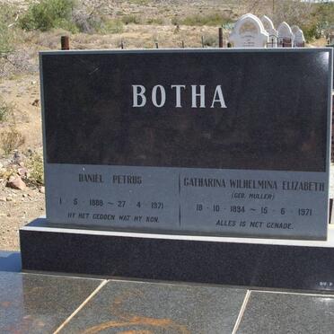 BOTHA Daniel Petrus 1888-1971 &amp; Catharina Wilhelmina Elizabeth MULLER 1894-1971