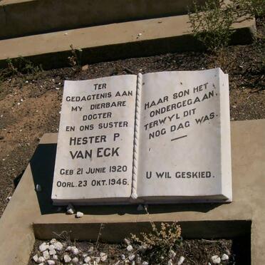 ECK Hester P., van 1920-1946