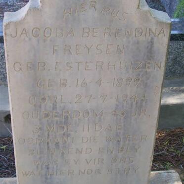 FREYSEN Jacoba Berendina nee ESTERHUIZEN 1899-1944