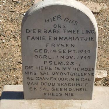 FRYSEN Fanie 1949-1949 :: FRYSEN Mariatjie 1949-1949