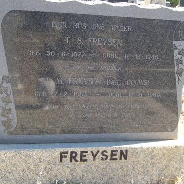 FREYSEN T.S. 1877-1945 &amp;  A.M. GOUWS 1883-1964