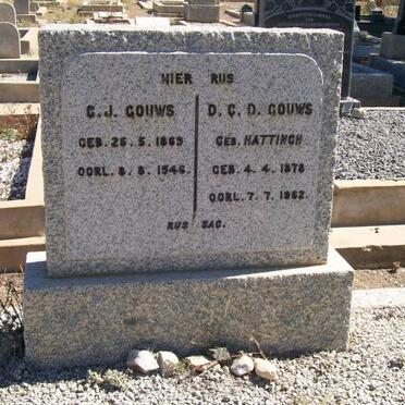 GOUWS C.J. 1869-1946 &amp; D.C.D. HATTINGH 1878-1962