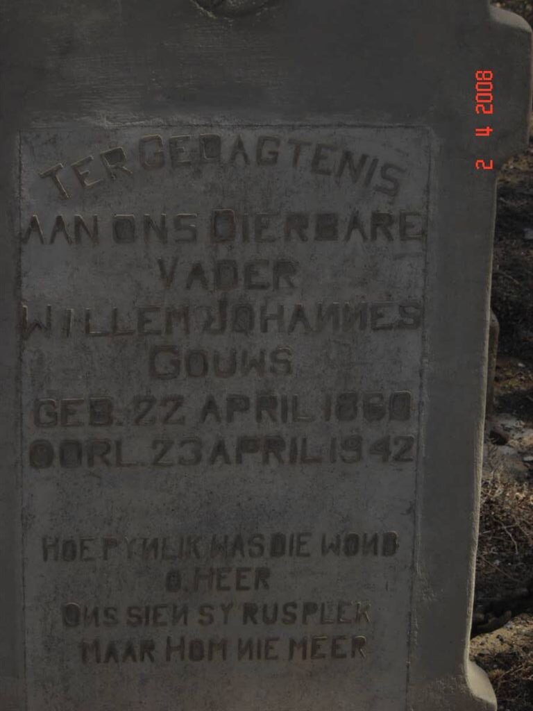 GOUWS Willem Johannes 1860-1942