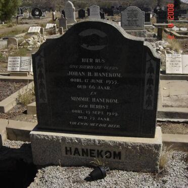 HANEKOM Johan H. -1935 &amp; Mimmie GERBST -1949