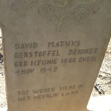 KOKER David Mathys Gerstoffel, de 1866-1948