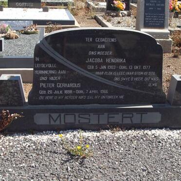 MOSTERT Pieter Gerhardus 1898-1966 &amp; Jacoba Hendrika 1903-1977