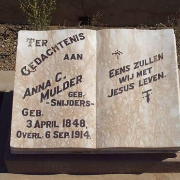 MULDER Anna C. nee SNIJDERS 1848-1914