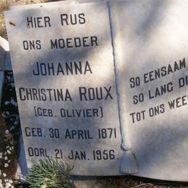 ROUX Johanna Christina nee OLIVIER 1871-1956