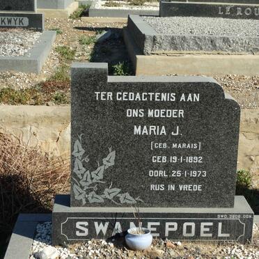 SWANEPOEL Maria J. nee MARAIS 1892-1973