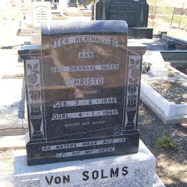 SOLMS Christo, van 1898-1960