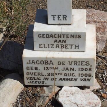 VRIES Elizabeth Jacoba, de 1908-1908