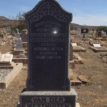 WESTHUIZEN Susara Magdalena, van der 1859-1903