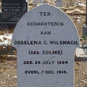 WILSNACH Orselena C. nee SOLMS 1864-1914