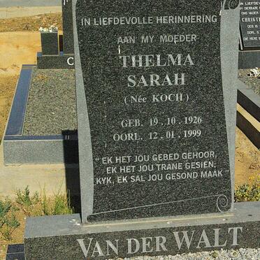 WALT Thelma Sarah, van der nee KOCH 1926-1999