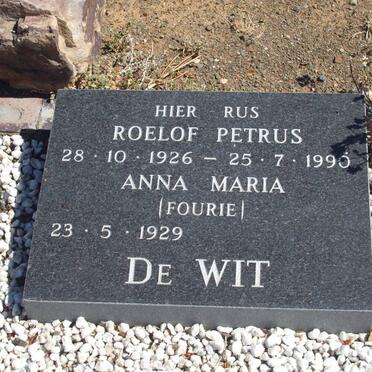 WIT Roelof Petrus, de 1926-1990 &amp; Anna Maria FOURIE 1929-