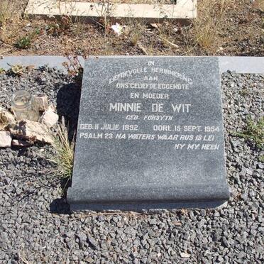 WIT Minnie, de nee FORSYTH 1892-1954