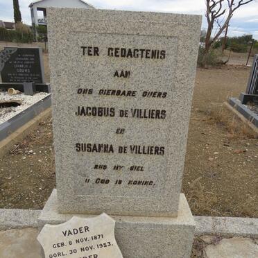 VILLIERS Jacobus, de 1871-1953 &amp; Susanna 1873-1963