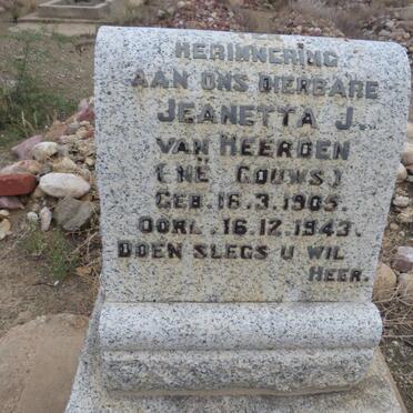 HEERDEN Jeanetta J., van nee GOUWS 1905-1943