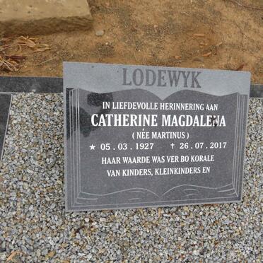 LODEWYK Catherine Magdalena nee MARTINUS 1927-2017