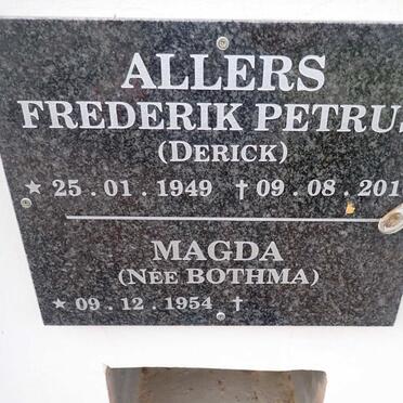 ALLERS Frederik Petrus 1949-2016 &amp; Magda BOTHMA 1954-