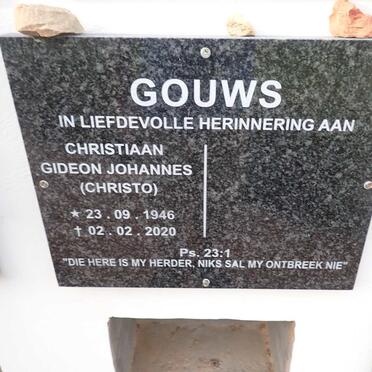 GOUWS Christiaan Gideon Johannes 1946-2020