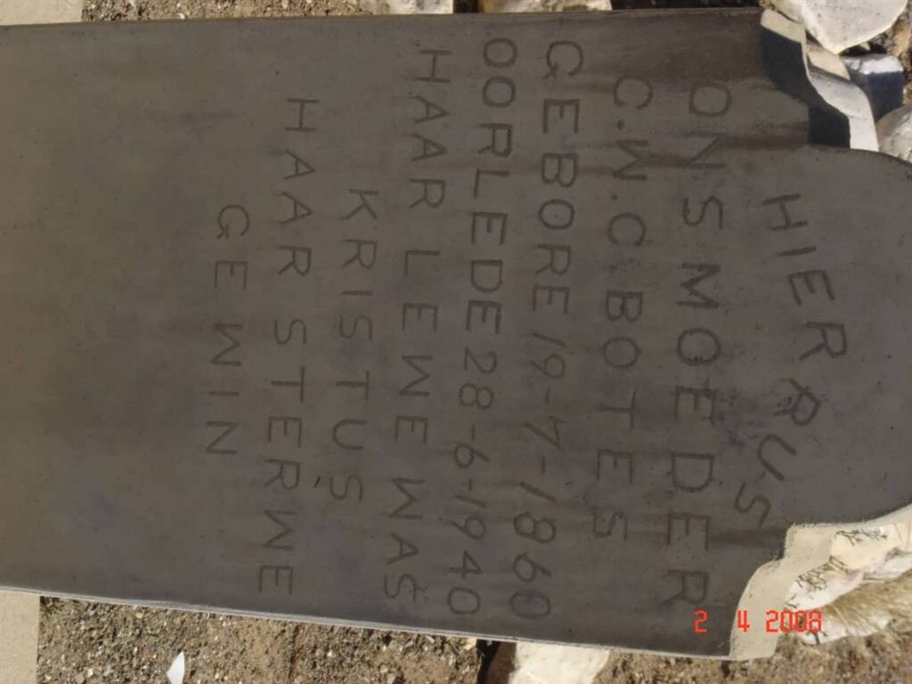 BOTES C.W.C. 1860-1940