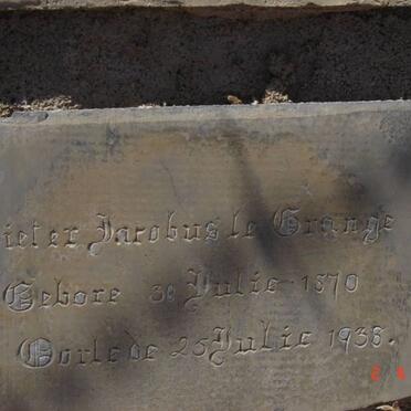 GRANGE Pieter Jacobus, le 1870-1938