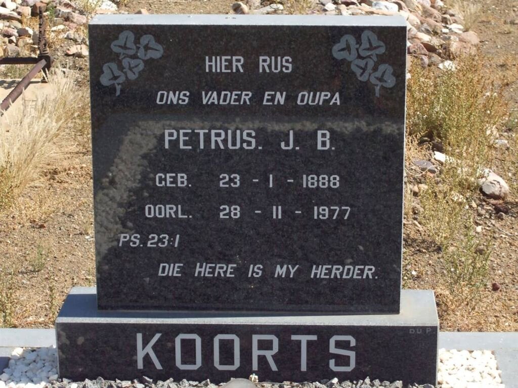KOORTS Petrus J.B. 1888-1977