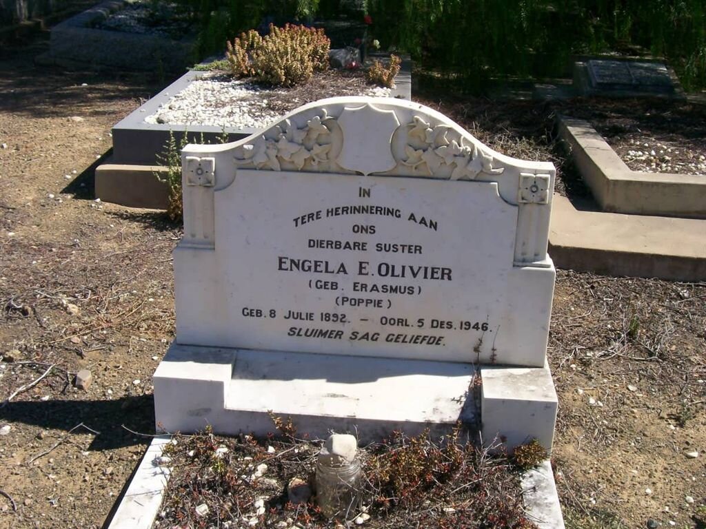OLIVIER Engela E. nee ERASMUS 1892-1946