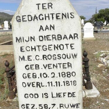 ROSSOUW M.E.C. nee VENTER 1880-1918