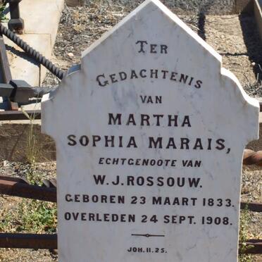 ROSSOUW Martha Sophia nee MARAIS 1833-1908