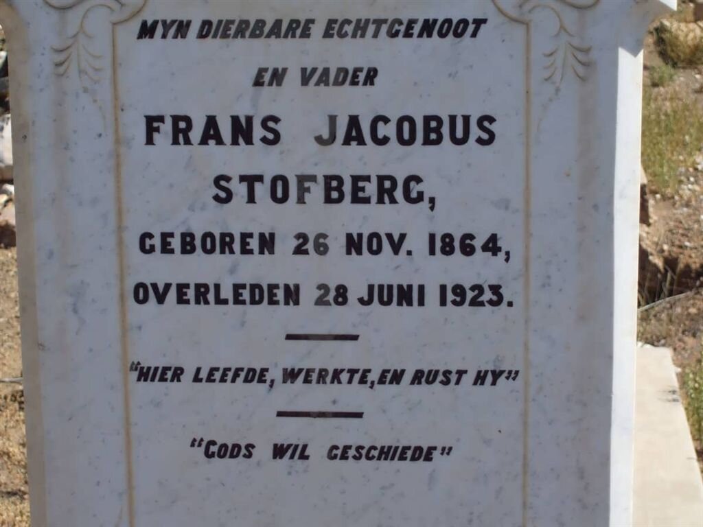 STOFBERG Frans Jacobus 1864-1923