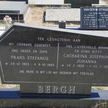 BERGH Frans Stefanus 1903-1985 &amp; Catharina Josephina Johanna 1909-1997