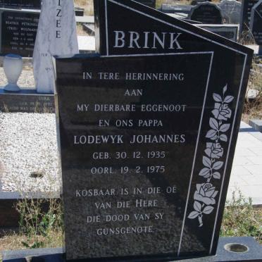 BRINK Lodewyk Johannes 1935-1975  