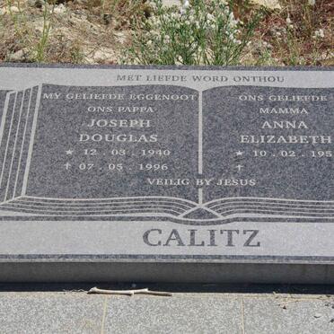 CALITZ Joseph Douglas 1940-1996 &amp; Anna Elizabeth 1953-