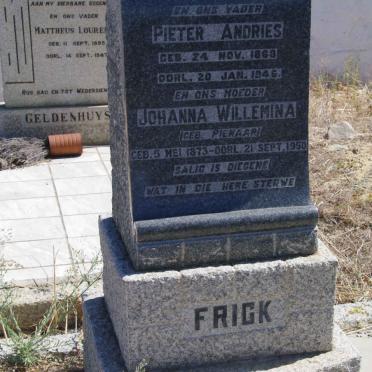 FRICK Pieter Andries 1868-1946 &amp; Johanna Willemina PIENAAR 1873-1950