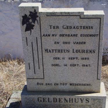 GELDENHUYS Mattheus Lourens 1895-1947