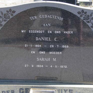 GELDENHUYS Daniel C. 1904-1969 &amp; Sarah M. 1904-1970