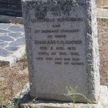 GOOSEN Nicolaas C.M. 1872-1941