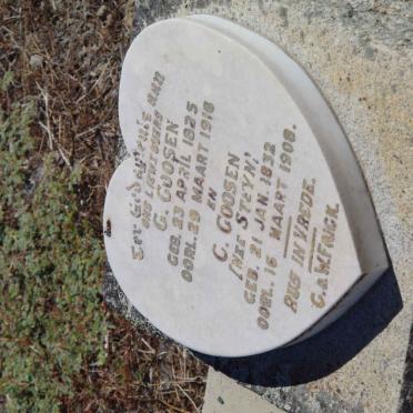 GOOSEN G. 1825-1916 &amp; C. STEYN 1832-1908