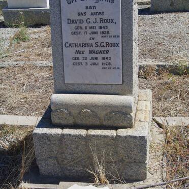 ROUX David G.J. 1843-1928 &amp; Catharina S.G. WAGNER 1843-1928 :: ROUX Wilhelmina