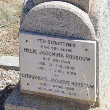 ROSSOUW Gerhardus Jacobus 1852-1939 &amp; Helie Jacomina WIEHAHN 1860-1928